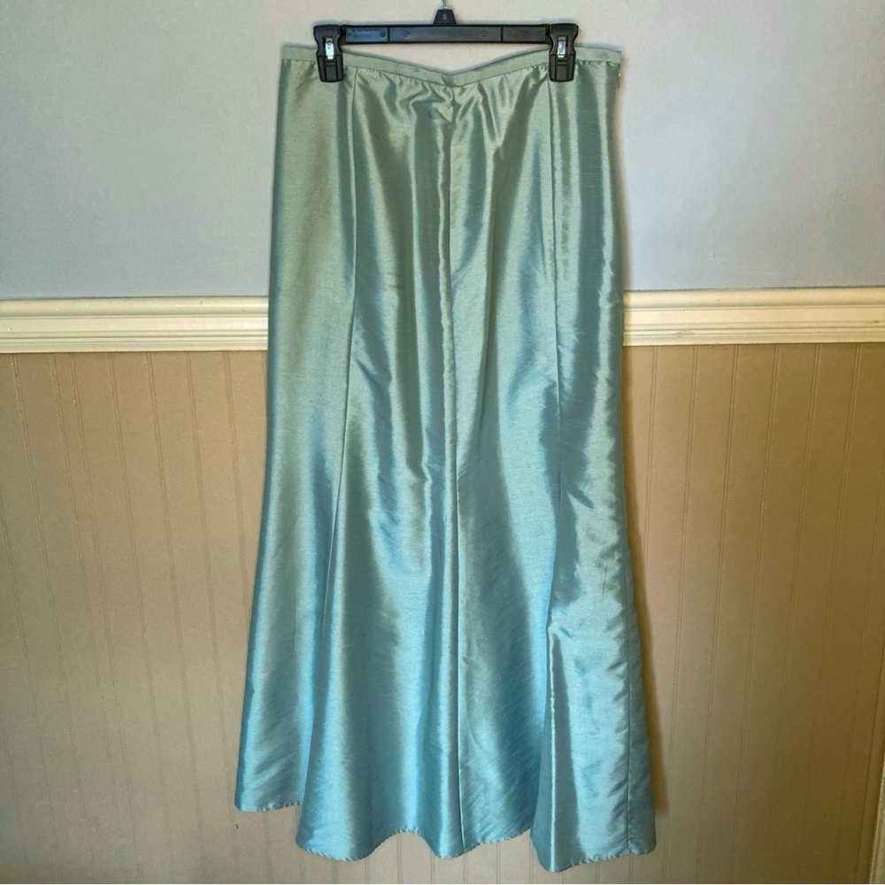 Trumpet Skirt Maxi Vintage J.R. Nites by Caliendo Light Blue Green Sz 10 Women’s